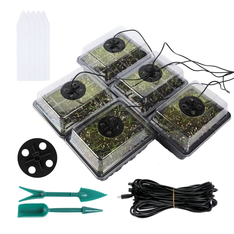 Seed Starter Tray Kit with Grow Light – Set of 5